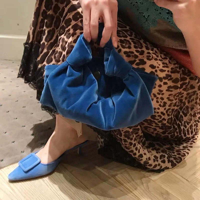 Новая праздничная сумка для пельменей бархатная в стиле Ins однотонная