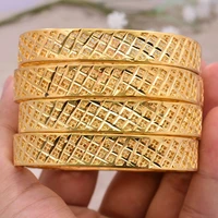 annayoyo 4pcslot 24k gold color flower banglesbracelets ethiopian middle east dubai bangles for women wedding jewelry african