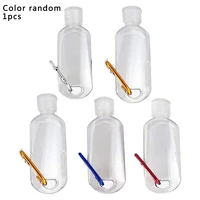 1pcs transparent hand sanitizer empty bottle portable flip plastic bottle travel container random carabiner color