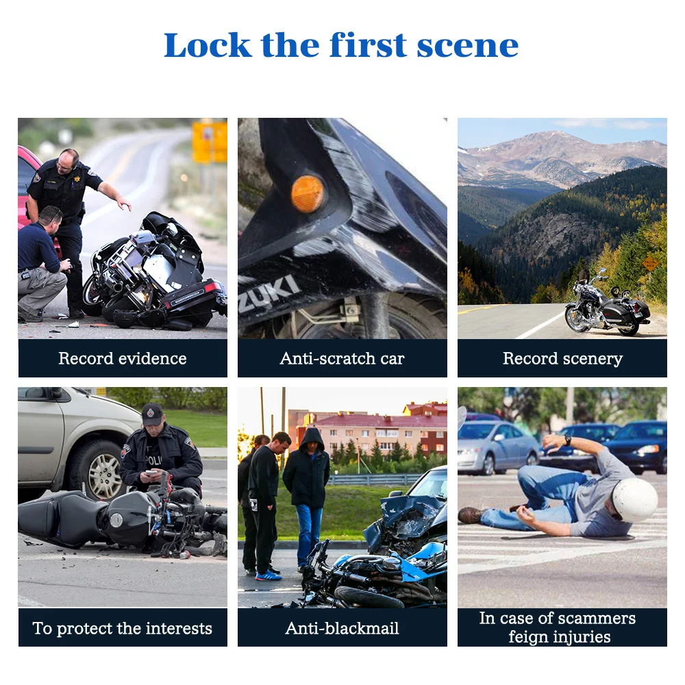 Видеорегистратор для мотоцикла 1080P с широким обзором|Видеорегистраторы| |