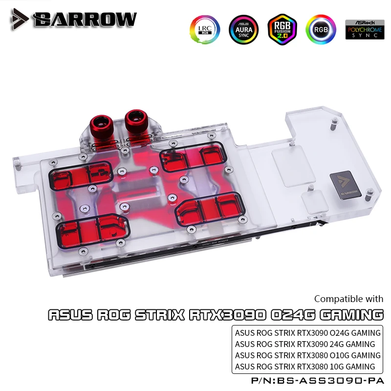 Курган графика карта GPU воды блок для ASUS ROG STRIX 3090/3080 с полным покрытием из VGA M/B 5V ARGB