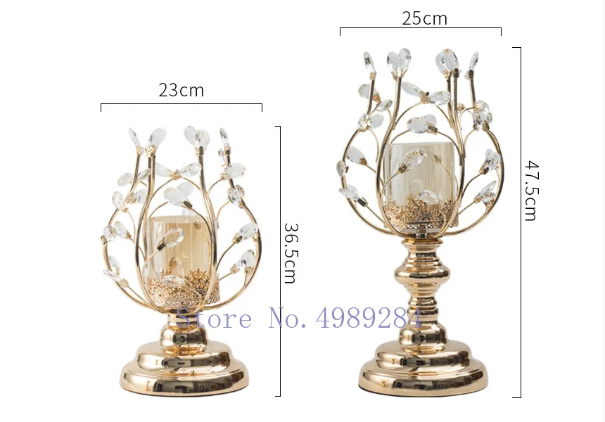 Креативный металлический золотой подсвечник хрустальный кулон современные