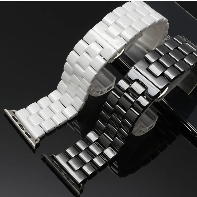 

Ремешок керамический для Apple Watch Band SE 6 5 4 3 2 1, звеньевой браслет для IWatch Band Series 44 мм 40 мм 42 мм 38 мм