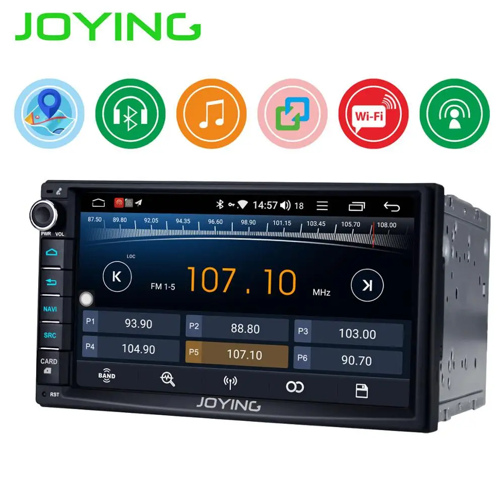 JOYIN 2 din автомагнитола Android 8,1 универсальное головное устройство gps навигация stereio аудио плеер USB поддержка SWC/wifi/BT/SWC/быстрая загрузка
