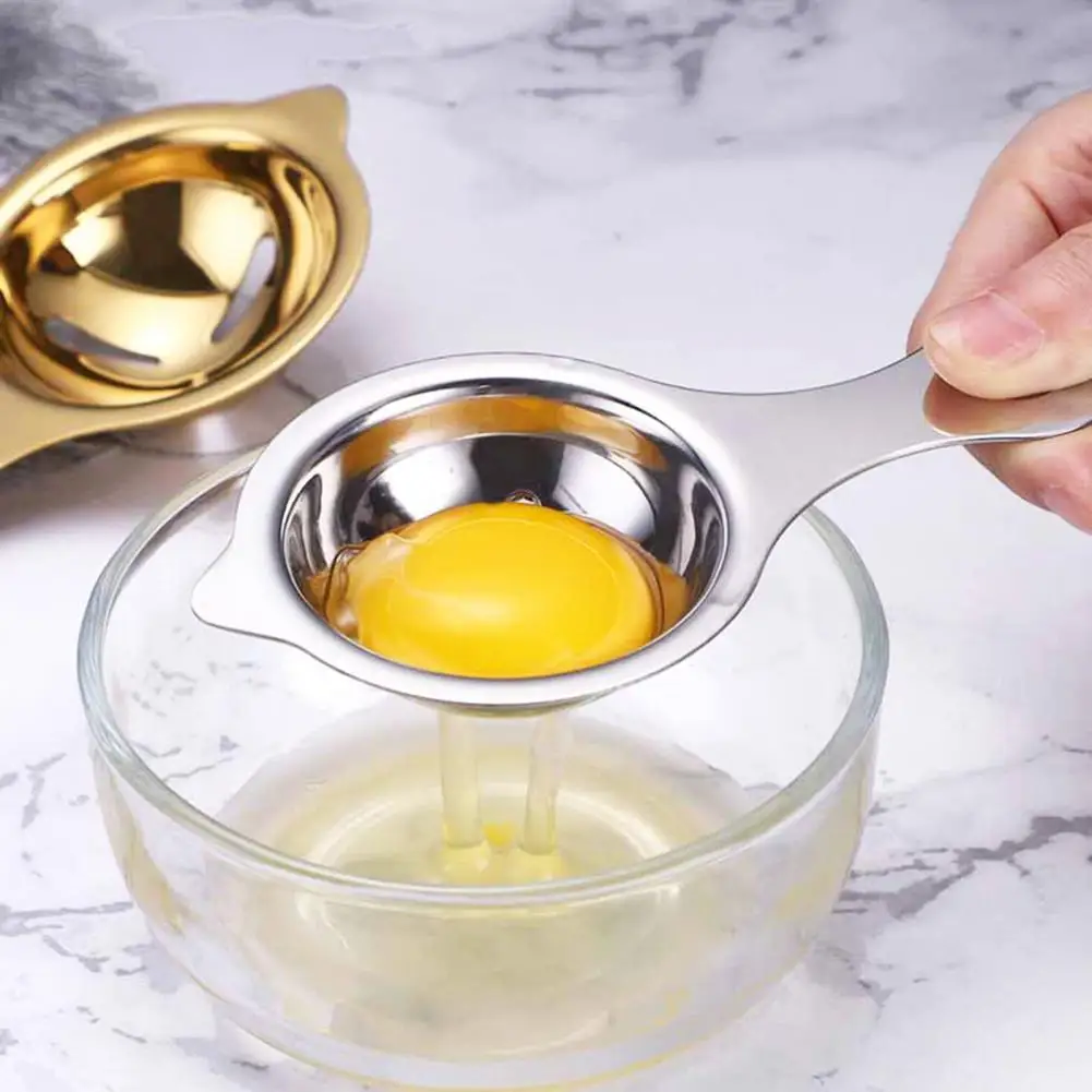 

2 Colors Cookware Egg Separator Extended Handle Cookware Stainless Steel Egg Yolk White Filter Kitchen Gadget