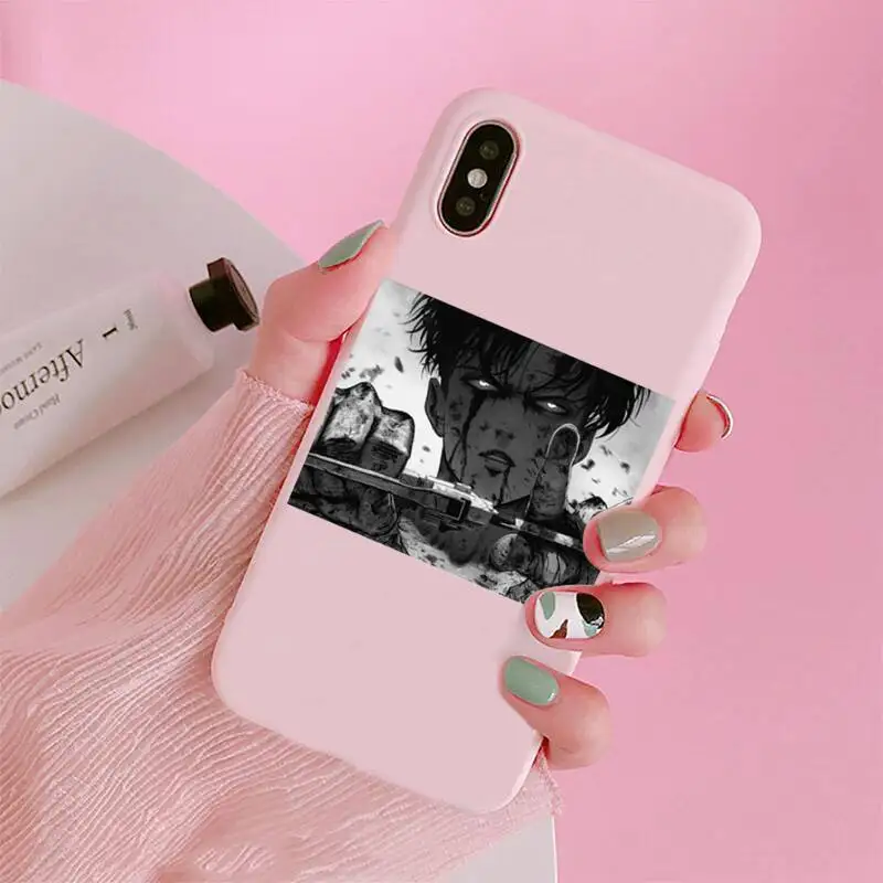 

Anime Attacking Giant Phone Case Candy Color for iPhone 6 7 8 11 12 s mini pro X XS XR MAX Plus