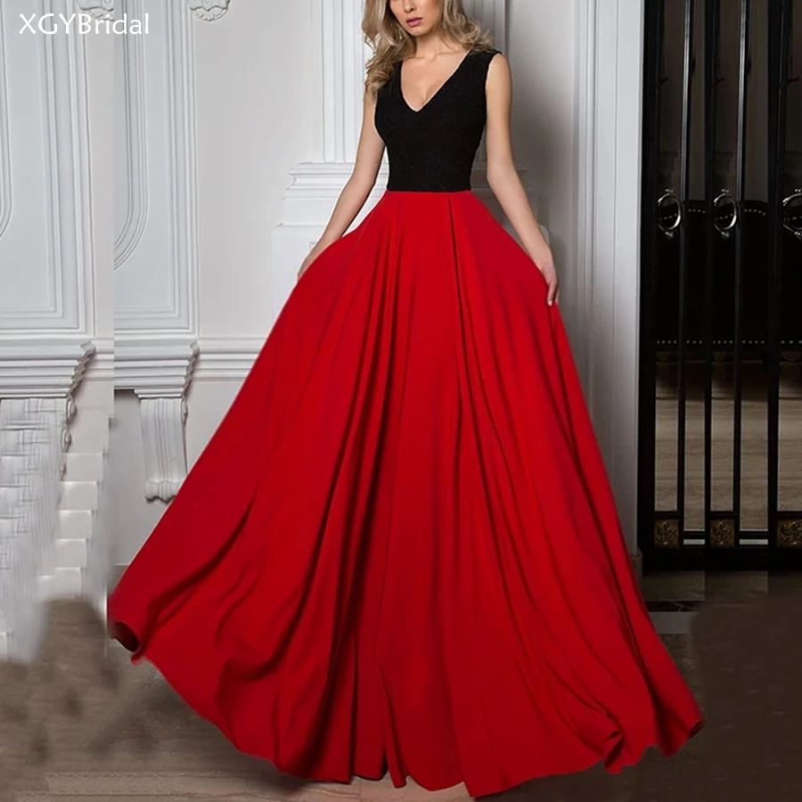 

Женское вечернее платье с V-образным вырезом, без рукавов