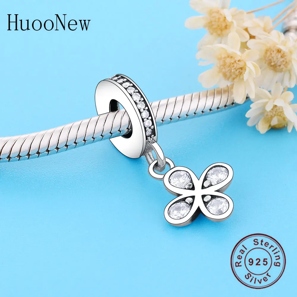 Подходит для оригинального браслета Pandora Pulseira 925 пробы Серебряный счастливый