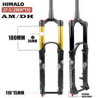 himalo suspension fork dh am down hill thru axle 110mm15mm travel 180mm mountain bike mtb air fork