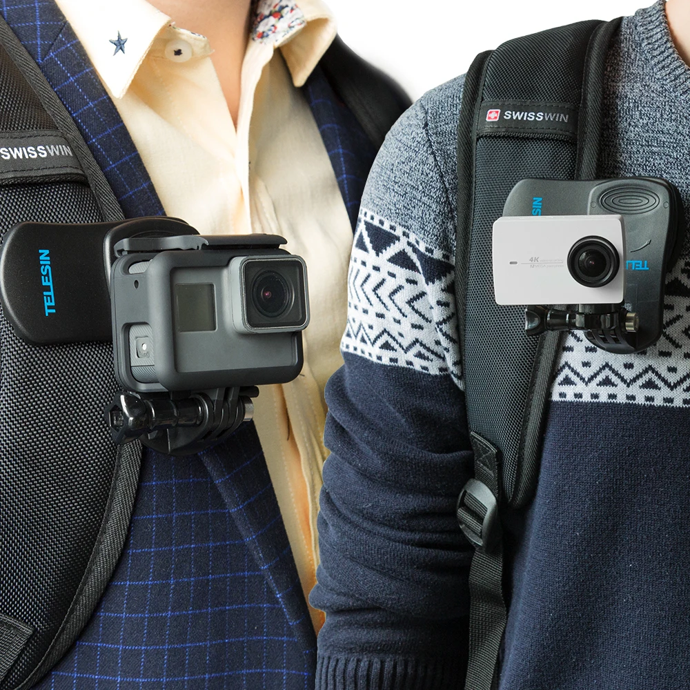 TELESIN держатель мобильного телефона для Gopro Hero 4 5 6 7 8 универсальный рюкзак зажим нагрудный фиксированный кронштейн многофункциональные аксессуары серии live