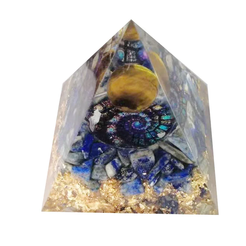 

60mm Colorful Orgonite Pyramid Orgone Energy Gathering Fortune Soothe the soul Chakra Resin Decorative Craft