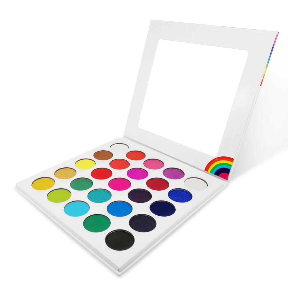 25 Colors Best Rainbow Eyeshadow Palettes Private Label 2020 New Cheap Yellow Eye Shadow Pigment Wholesale Custom Logo No Brand