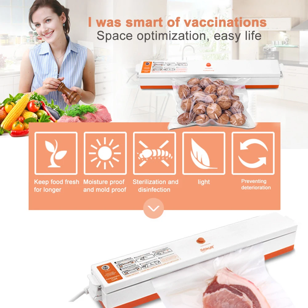 Бытовой пищевой вакуумный упаковщик 220 В упаковочная машина пленочный в том