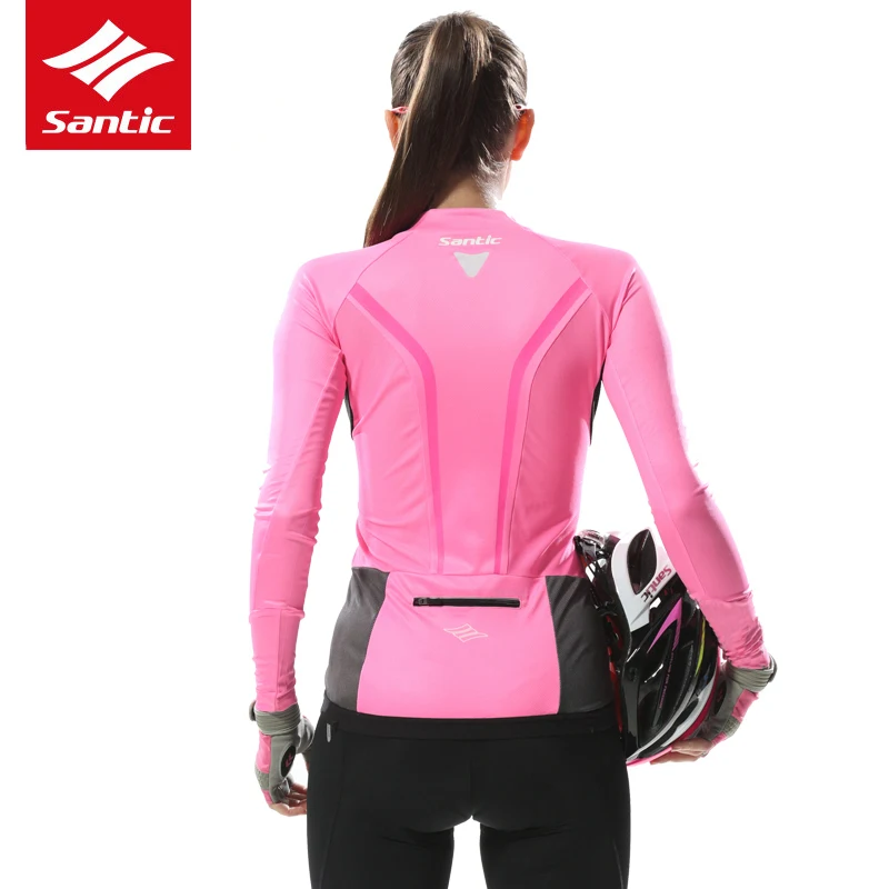 Santic женский длинный рукав Велоспорт PRO Горный Дорожный велосипед Джерси анти-УФ