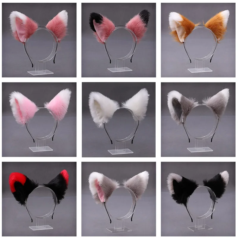 

Cute Cat Fox Faux Fur Ear Hair Hoops Party Cosplay Hairband Fur Headbands Girls Fashion Hair Accessories Animal Ears Hair Band