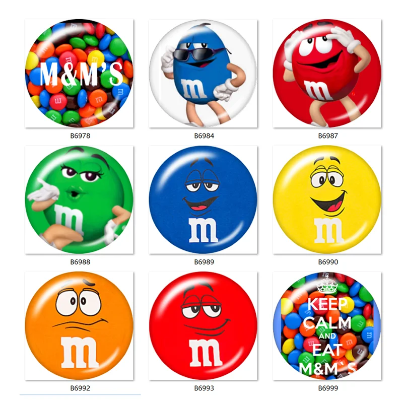 10 шт. смешанные M&M улыбающееся лицо 12 мм/18 мм/20 мм/25 мм круглые фото стекло кабошон демонстрационная плоская задняя часть делая результаты TL464