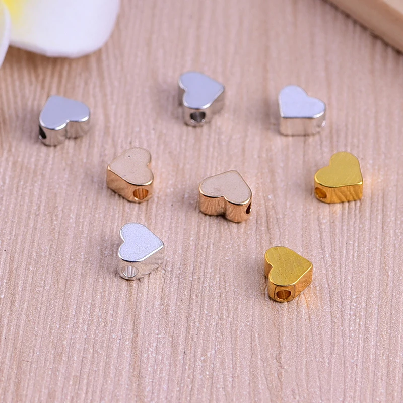 

10pcs / Diy Jewelry Accessories Peach Heart Bracelet Necklace Earrings Pendant Beaded Accessories Wholesale