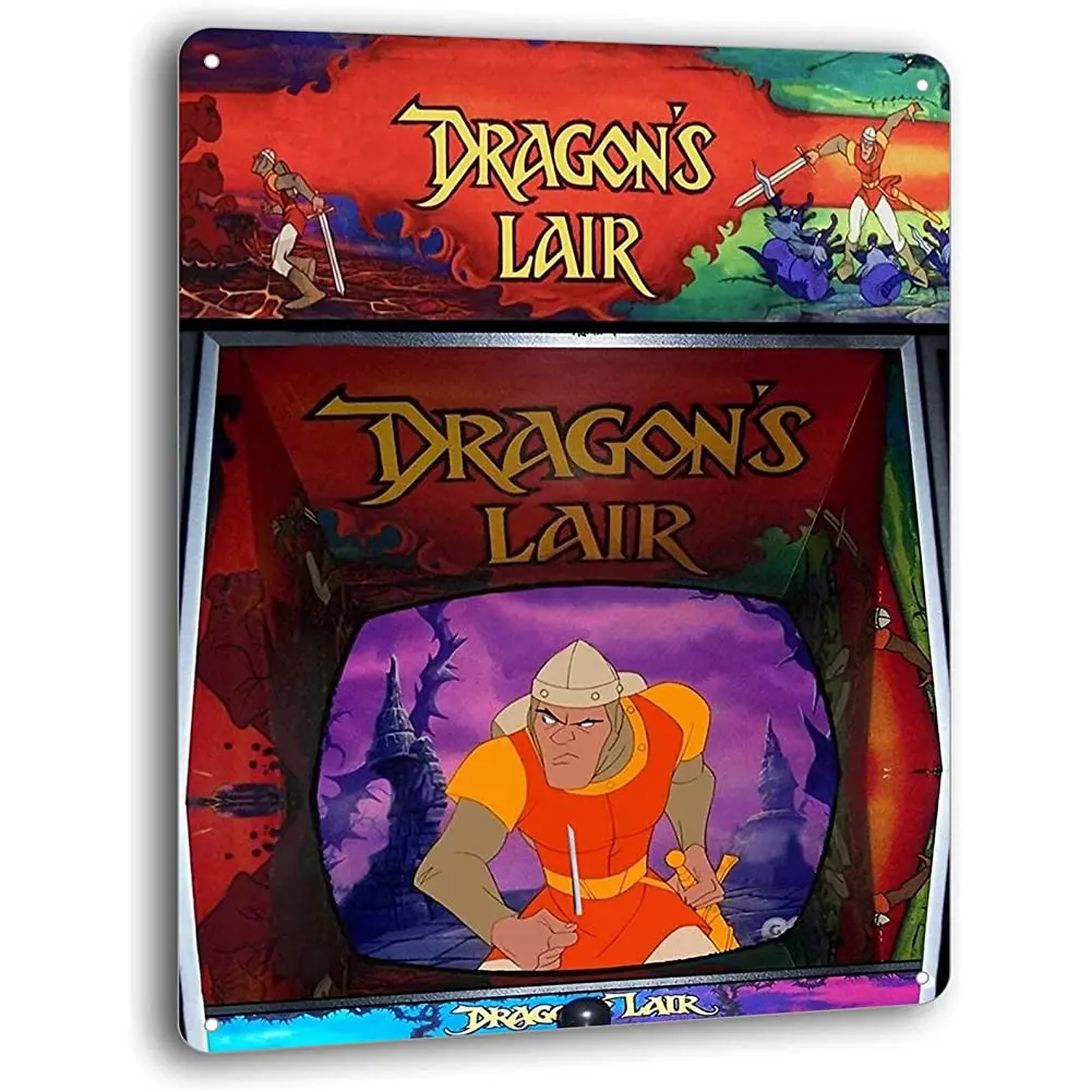 

BAYABU Metal Sign Tin Signs Garage Home Room Dragon's Lair Arcade Game Marquee Console B067 Wall Decor 12 x 16 inches