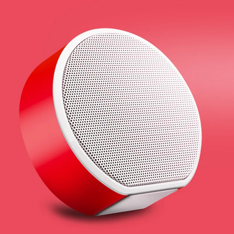 Модный простой беспроводной Bluetooth динамик Портативный уличный сабвуфер Настольный аудио мини-динамик TWS Поддержка TF карты AUX Play USB - Цвет: Красный