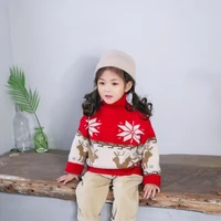 girl sweater kids knitting outwear tops%c2%a02021 red fleece thicken warm winter autumn overcoat homewear children clothing