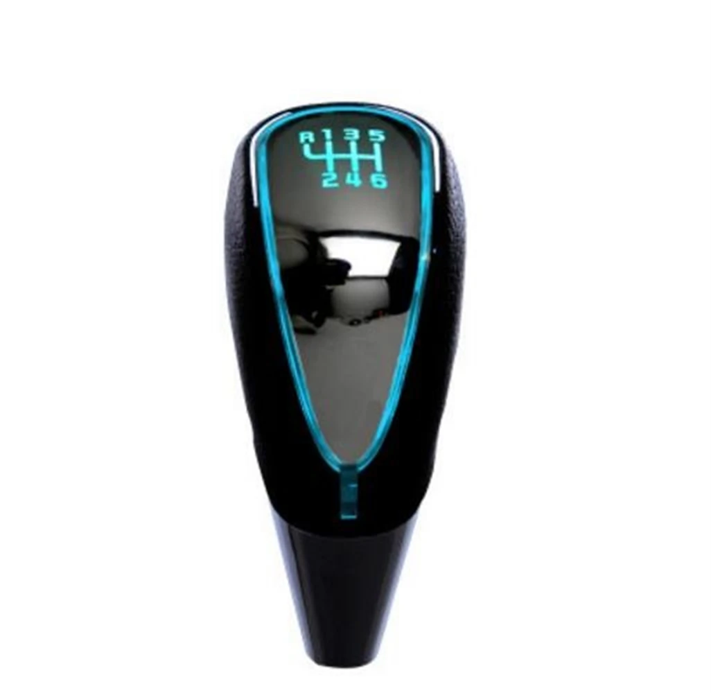 

7 Colors Changes Activated Car Gear Shift Knob 6 Speed Car LED Gear Handball Knob Light Cigarette Lighter Charger Knobs