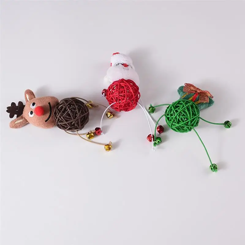 

3pcs Cat Interactive Toys With Bell Multicolor Elk Fashion Kitten Chew Toys Creative Ball Toys Plush Play Toys Pet Supplies