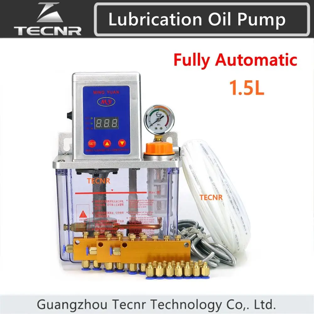 CNC Automatic Lubrication oil pump kit 1.5L digital electronic timer gear pumps for cnc machine TECNR