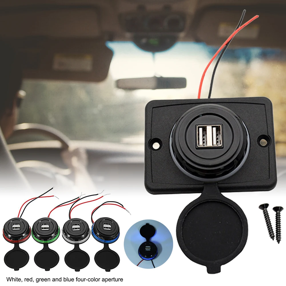 

Car Charger Dual USB 3.1A 12 / 24V Power Adapter Waterproof Charger USB Socket Plug for Auto Motorcycle Bus Universal Socket