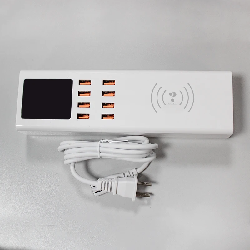 Qi Беспроводное USB зарядное устройство для iPhone samsung S10 Plus Xiaomi huawei Беспроводная зарядка светодиодный дисплей универсальное USB зарядное устройство адаптер