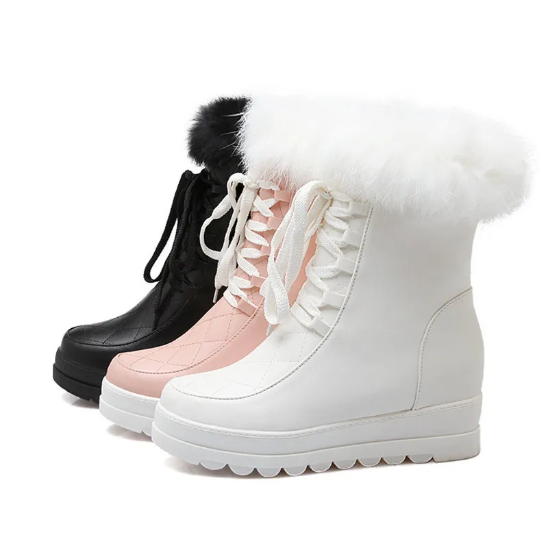 Зимние ботинки женская обувь ботильоны для женщин кроссовки на платформе Botte Hiver