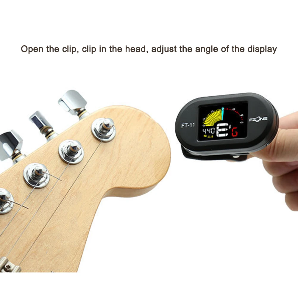 ft 11 elektrische gitarre tuner pedal clip auf mini lcd display usb tuner wiederaufladbare für chromatische gitarre violine ukulele free global s