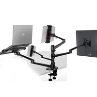 ol 4l aluminum height adjustable desktop dual arm 17 32 inch monitor holder12 17 inch laptop holder stand full motion mount arm