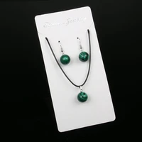 natural stone round beads pendant earrings choker necklace charms natural rose quartzs turquoises earrings necklace suit