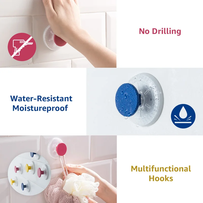 Съемный крючок для вакуумного всасывания Tai цветной душа без сверления ванной