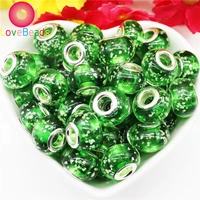 10pcs large hole luminous lampwork glass beads spacer charms fit pandora bracelet snake chain necklace women hair beads jewelry