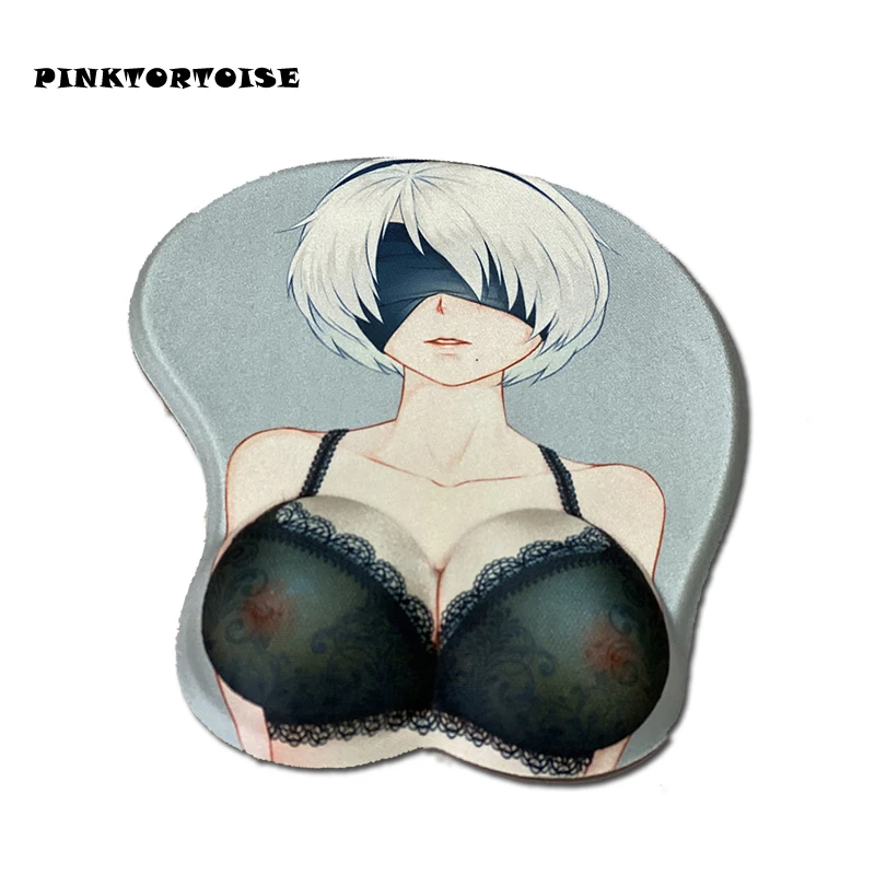 

Anime NieR:Automata 2B Gaming 3D Bottom Hip Breast Mouse pad Mice Pad with Silicone Wrist rest
