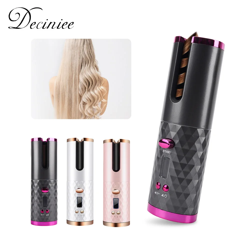 

Portable Cordless Auto Hair Curler Automatic Curling Iron Rechargeable Wand Magic Hair Styling Tools Fast Heating Ceramic Barrel
