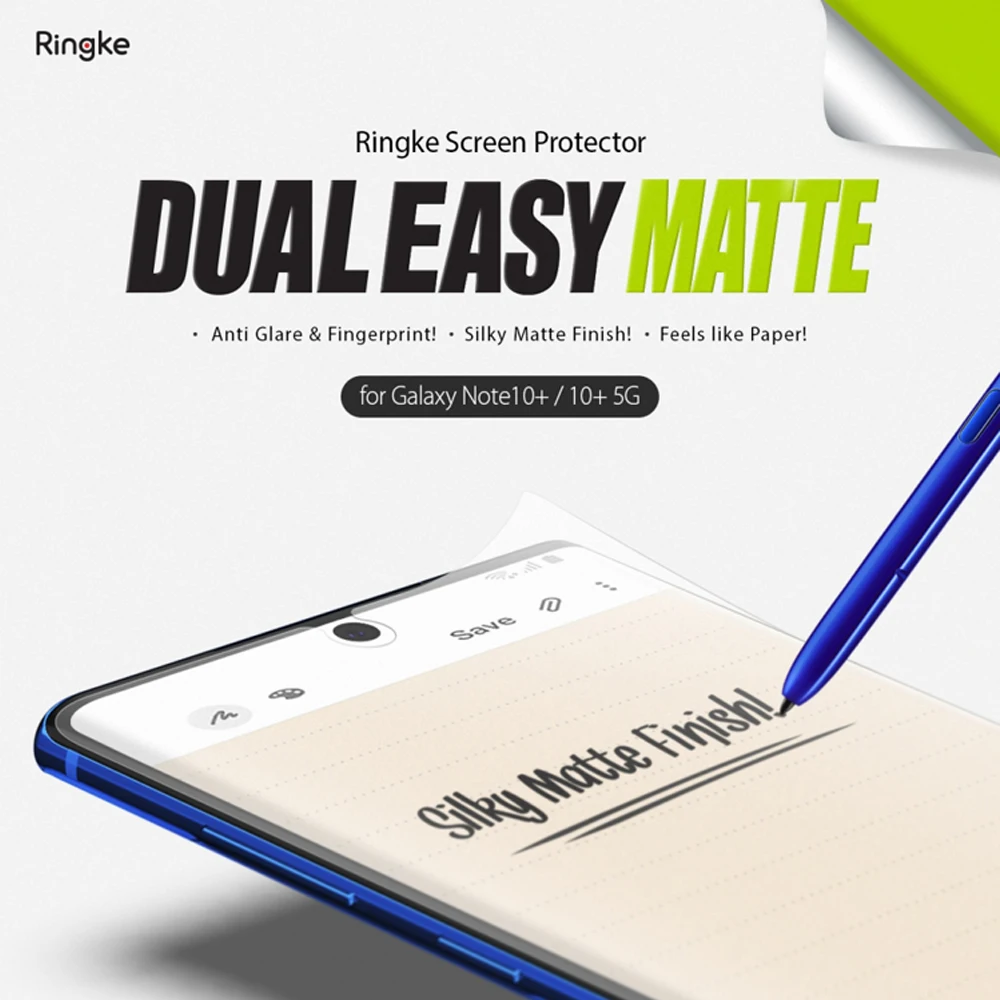 Ringke защита экрана двойная легкая пленка для Galaxy Note 10 Plus Высокое разрешение легкое применение плёнки для Note 10+ Pro [2 шт. в упаковке]