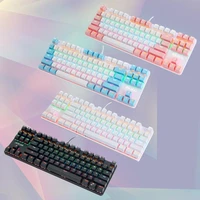game mechanical keyboard 87 keys two color gaming keyboard color backlit wired keyboard for pro gamer laptop pc