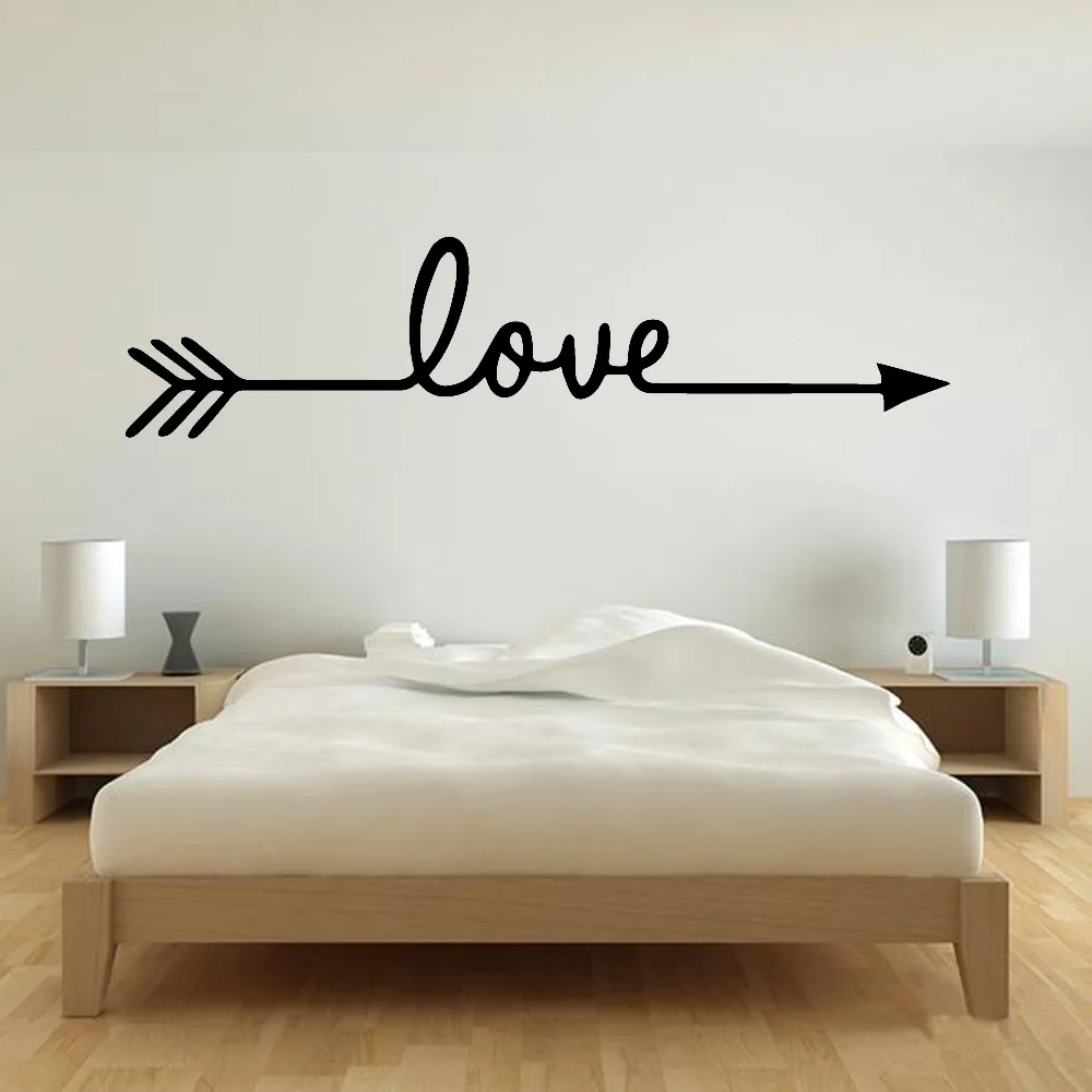 Love Arrow Wall Decals For Living Room Bedroom Home Decoration Vinyl Cute Wall Stickers Decor Nursery Child Room Murals Y570