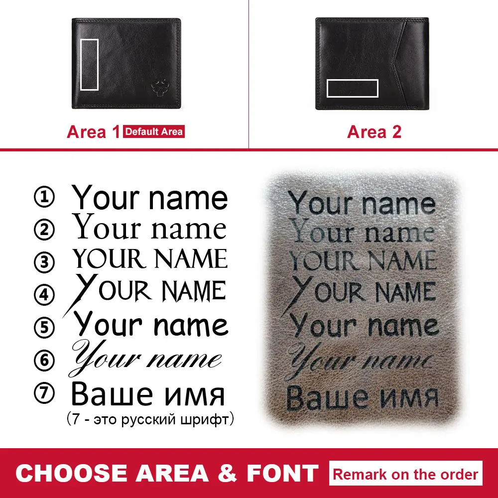 

KAVIS Rfid Free Engraving Name Genuine Leather Wallet Men Portomonee Coin Purse Male Cudan PORTFOLIO Perse Pocket Money Bag