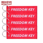 5 шт. брелок для ключей Freedom для автомобилей красное вышитое кольцо для ключей мотоцикла ювелирные изделия llavero авиационный подарок OEM