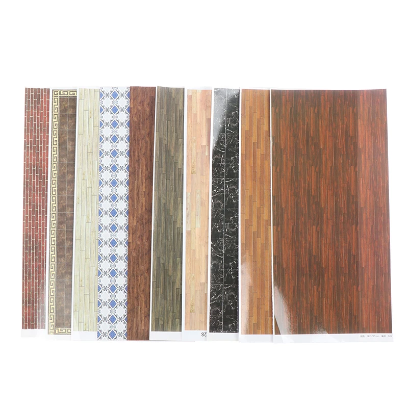 

1Pc Vintage Wood Grain DIY Dollhouse Floor Sticker Kitchen Bathroom Wall Paste Wood Floor Wall Paper