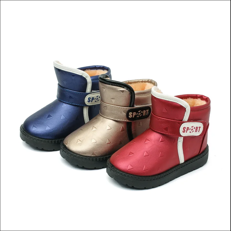 

2020 Fashion Brand New Kids Snow Boots Waterproof Rubber Boots For Boys Girls Children's Cotton Shoes Winter Warm Snow Boots