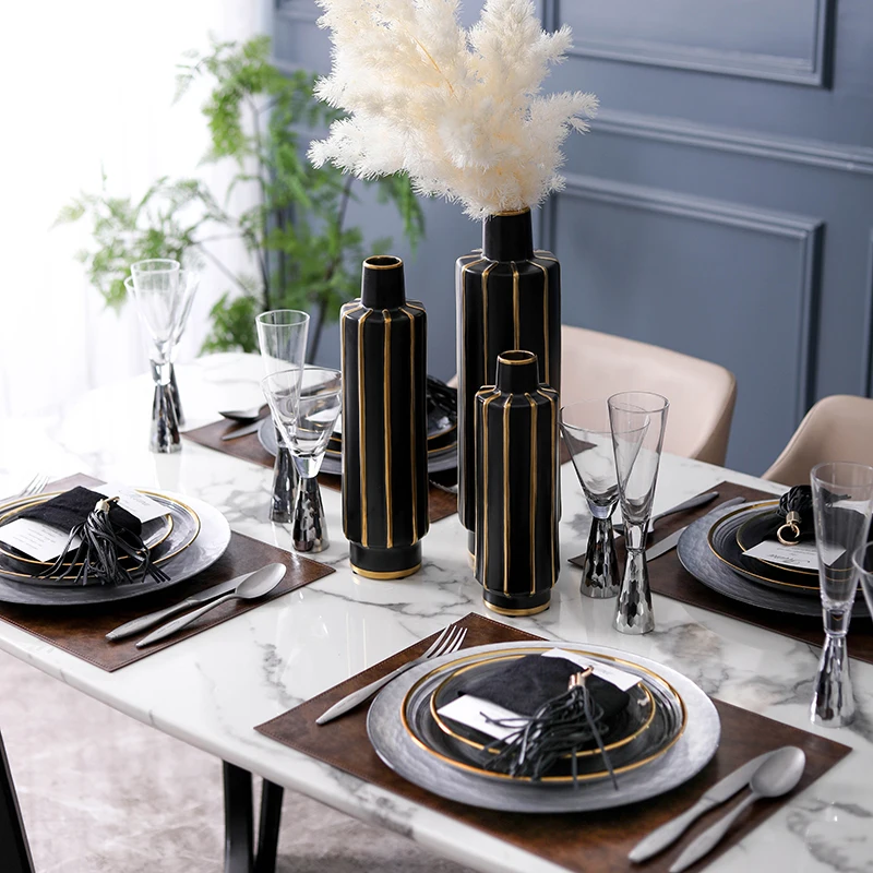 Пномпень черный серый набор стеклянных тарелок ланч-торт фруктовая закуска