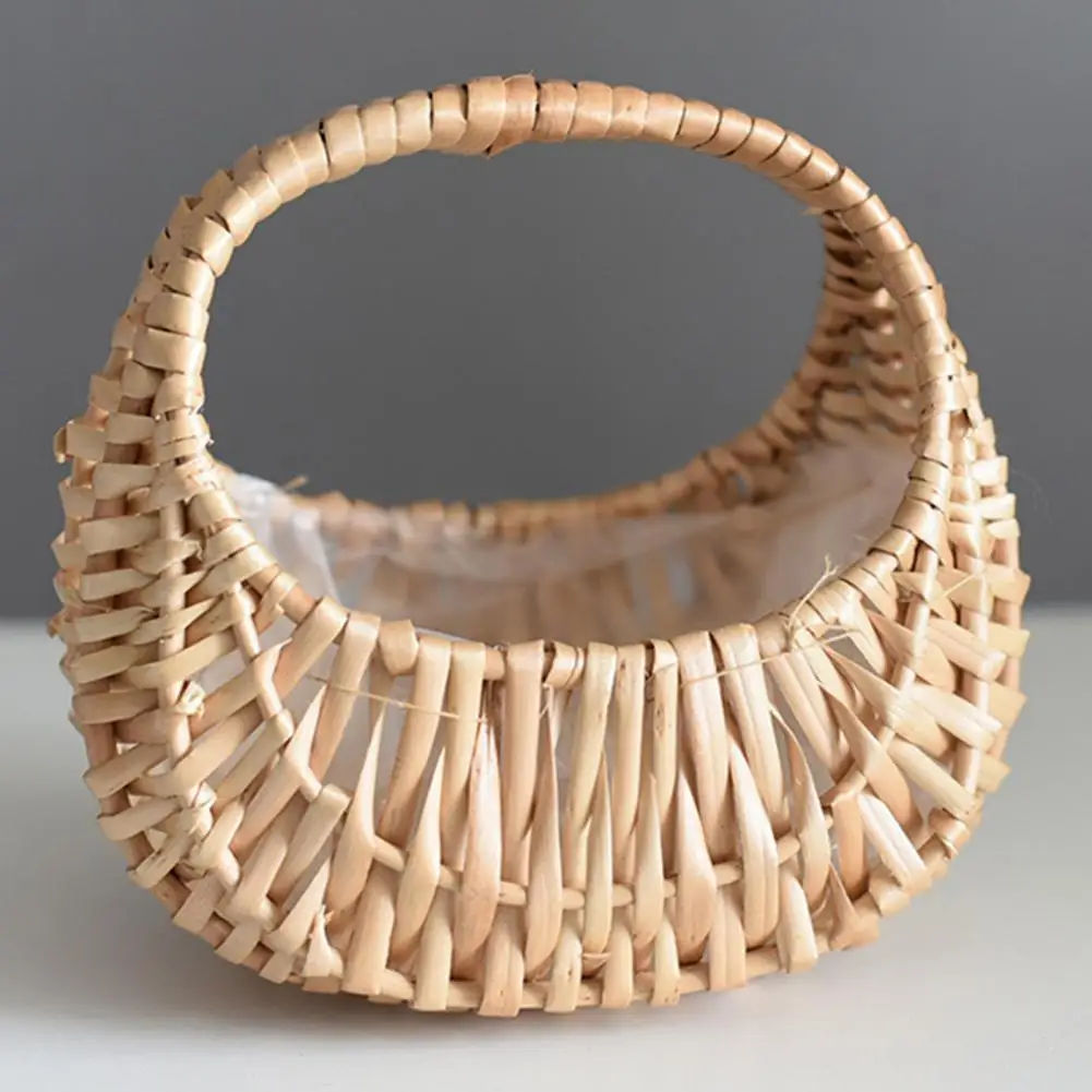 

Flower Basket Attractive Appearance Easy Carrying Durable Rattan Flower Basket for Wedding