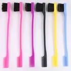 Расческа для волос двухсторонняя многоцветная, инструмент для укладки и укладки бровей, 1 шт.