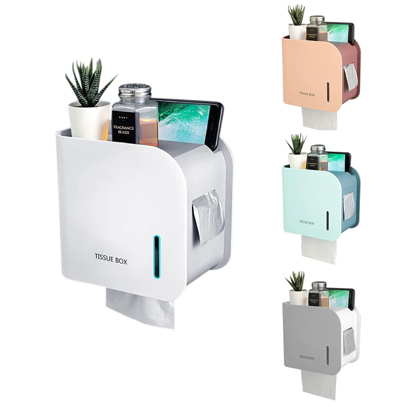 

Waterproof Toilet Paper Holder Home Storage Rack Bathroom Foldable Hanger Tissue Box Shelf Wall Mounted Paper Holder