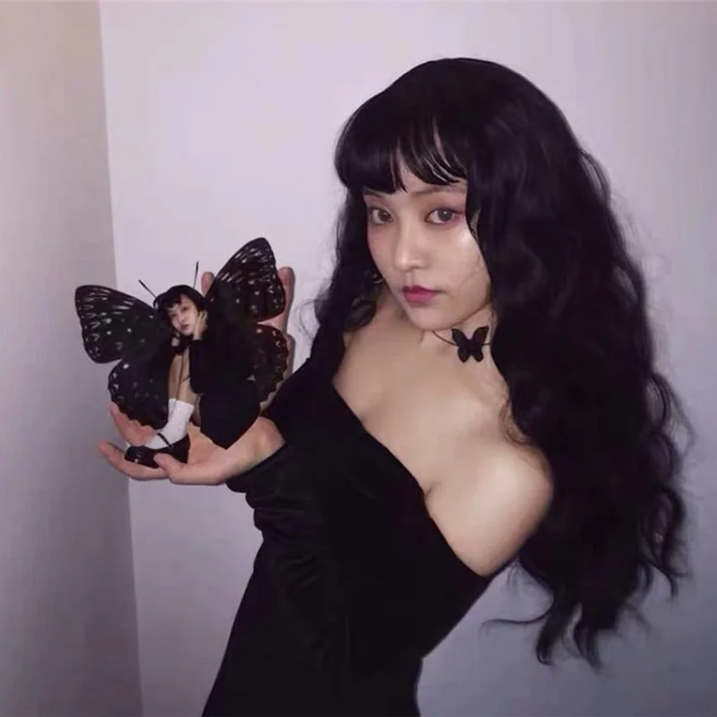 

Korean Style Student All-match Women's Necklace Choker Tulle Butterfly Leather Rope Choker Simple Choker Short Necklace