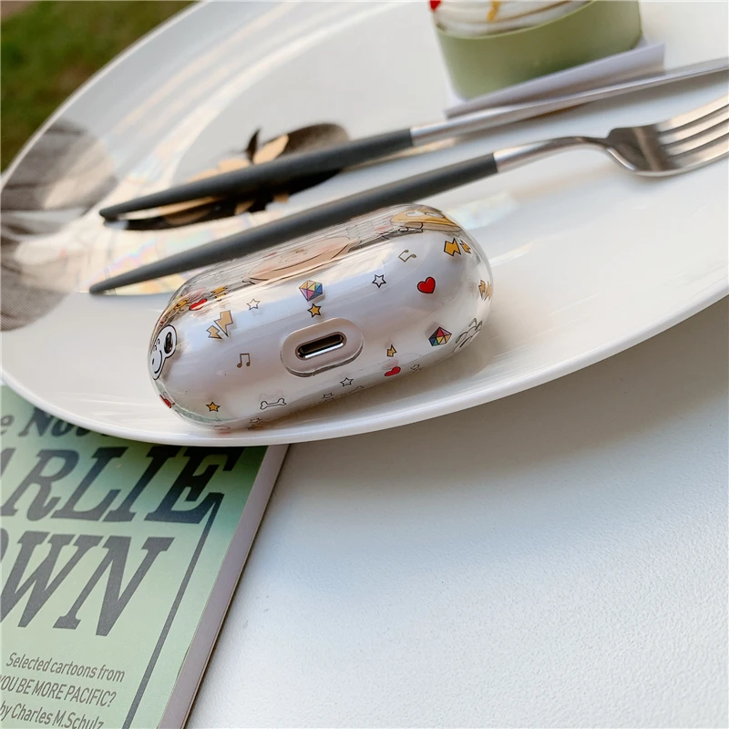 Для AirPods Pro мультфильм Charlie Peanuts собака Bluetooth гарнитура наушники Прозрачный жесткий чехол для AirPods 1 2 3 Крышка для наушников